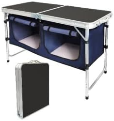 Camping Kitchen Table Portable with Storage Organizer,Camping Kitchen Station,Camping Cook Table, Lightweight Dining Table for Camp Beach Party BBQ.