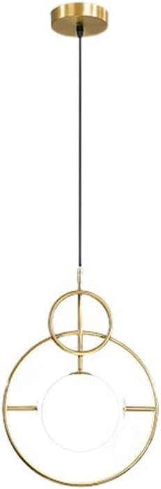 Lampe suspendue ronde en fer design géométrique ovale pour chambre coucher