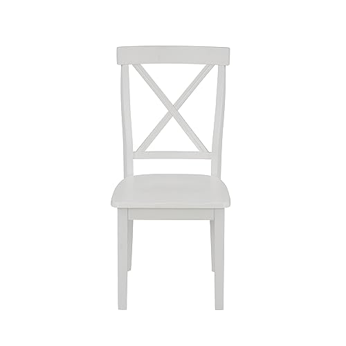 Kasue 5-Piece Round Dining Set With 1 41.7-Inch Table And 4 Chairs, Classic White Finish #TOP5