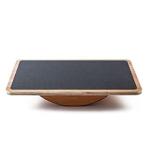 StrongTek Professional Wooden Balance Board, Rocker Board, Wood Standing Desk Accessory, Balancing Board for Under Desk, Anti Slip Roller, Core Strength, Stability, Office Balance Boards
