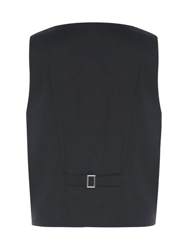 YiZYiF Boy's Formal Suit Vest Black Tuxedo Dress Waistcoat Vest,Size 12 Years2