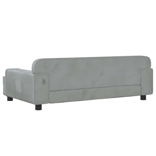 vidaXL Hundebett, Hundekissen mit weicher Polsterung, Hundesofa Hundecouch für kleine Hunde Haustiere, Haustierbett Katzenbett, Hellgrau Samt