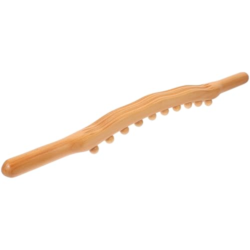 Soulager le mal de dos avec un bâton de massage dorsal portable en bois de hêtre à 20 perles