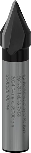 Bosch 1x Fraise à rainurer en V pour défonceuse PRO (pour Bois résineux, Bois dur, Ø 11 mm,...