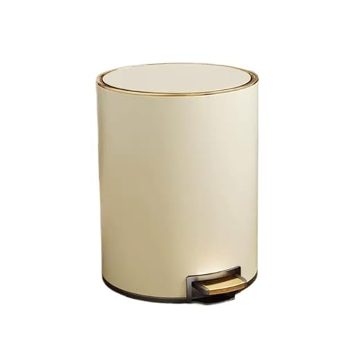 Caneca de basura circular blanca con pedal, 10 ml