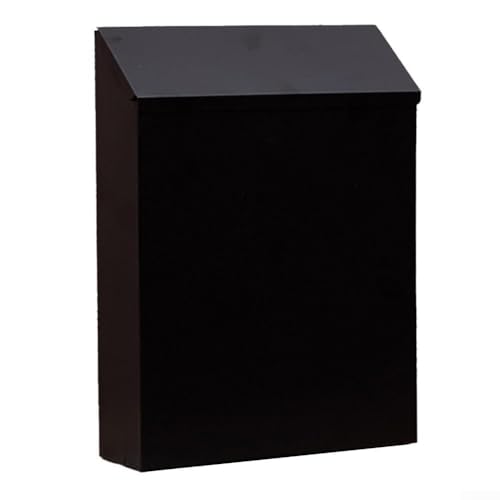 Jonikuper Classic Wall Mounted Mailbox, with Lock and 2 Keys, Beautiful Rustic Iron Mounted Mailbox, Decorative Outdoor Post Box for Home Office Garden(Black)