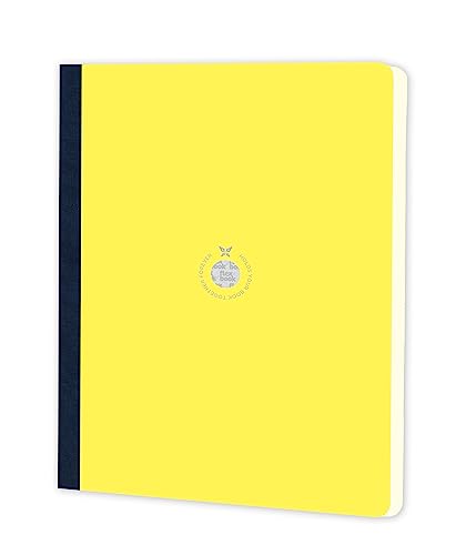 Image of flexbook Smartbook Notebook Ruled Yellow| A4 | 21x29cm | 160 pages | 70gsm Fabriano Ivory Paper | Colorful Eco Paper Cover | with Dark Blue linen spine