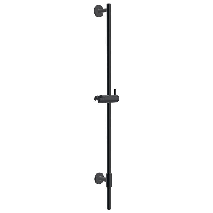 AquaCraft Brausestange 90 cm Schwarz Matt I Duschstange mit verstellbarer Wandhalterung Ø 18 mm I Duschhalterung Handbrause verstellbar I Duschzubehör modern