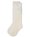MeMoi Girls' Crochet Bow Cotton Blend Knee High Sock Winter White 10
