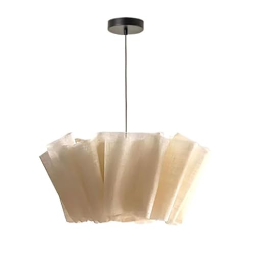 Lámpara Colgante Moderna de Tela con Forma de Tambor, iluminación de Techo Creativa, lámpara empotrada para Sala de Estar, Dormitorio y Comedor (diámetro de 50 cm).