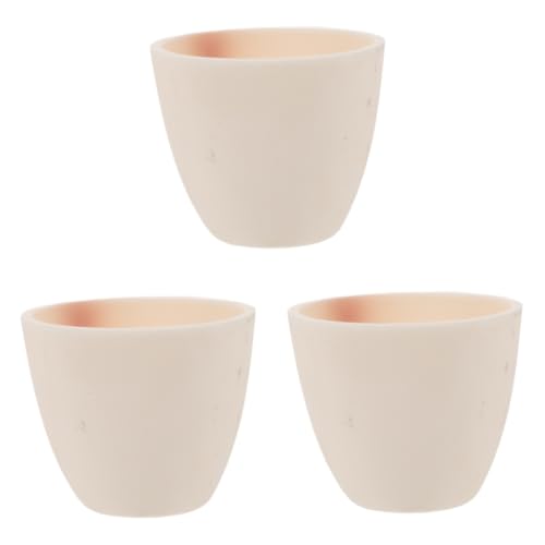 CHILDWEET 3pcs High Temperature Ceramic Crucible Mold for Casting Crucible with Lid Crucible for Melting Laboratory Accessories Laboratory Equipment Laboratory Crucible White Ceramics