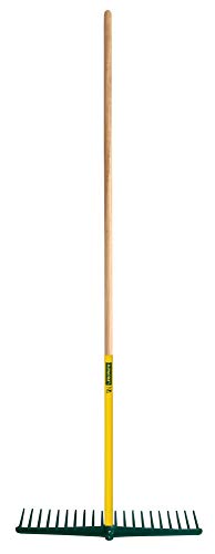 Leborgne, Râteau en Polymère, 20 dents, Tout Usage, Manche en Bois Certifié PEFS 100%, Robustesse et durabilité, Grande largeur de travail (63 cm), Outil 2 en 1 : râtissage + nivelage