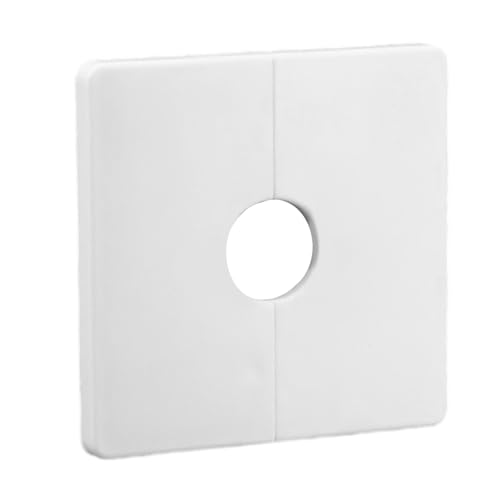 Wall Split Flange, 0.87 Inch Square Escutcheon Plate, Removable Decorative ABS Wall Hole Cover, Strong Adhesive Plumbing Cover Plates for Fixed Shower Head Faucet Standard Pipes