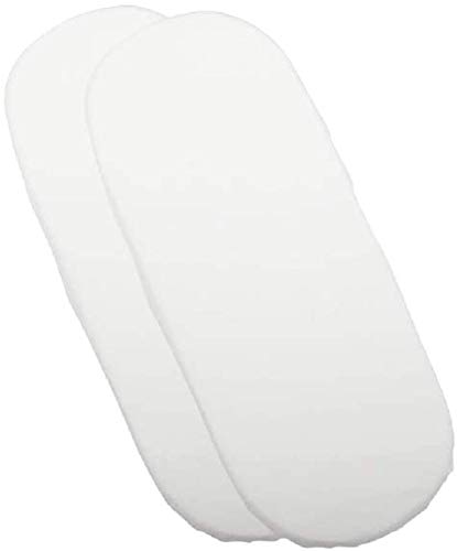 Bloomsbury Mill – Lot de 2 – 100% Pur Coton Biologique – Drap-housses en Jersey Doux Pour Couffins – 28cm x 75cm - Blanc