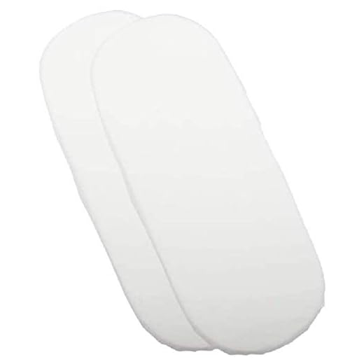 Bloomsbury Mill – Lot de 2 – 100% Pur Coton Biologique – Drap-Housses en Jersey Doux pour Couffins – 28cm x 75cm - Blanc
