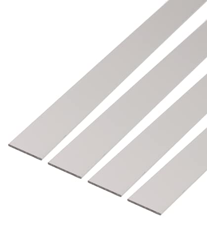 Alberts 497903 Flachstange | Aluminium, silberfarbig eloxiert | 1000 x 30 x 2 mm | 4er Set