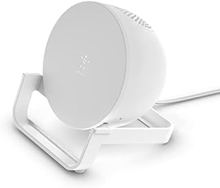 Belkin SoundForm Charge, Wireless Charger Speaker, Bluetooth Speaker + Wireless Charging Stand, Charge While Listening to Music, Streaming Videos, and Making Video Calls -White