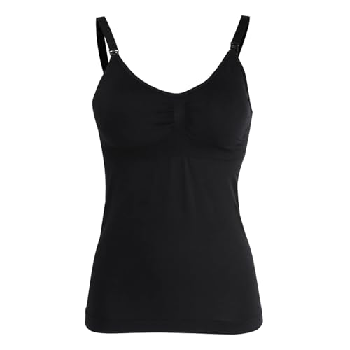 Camiseta sin mangas de algodón para lactancia, camiseta sin mangas delgada para lactancia sujetadores de lactancia para lactancia con sujetador de lactancia incorporado camiseta interior de maternidad