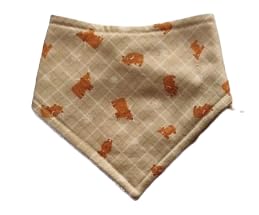 Highland cow baby bib, Scottish baby gift, Highland cow dribble bib - Beige