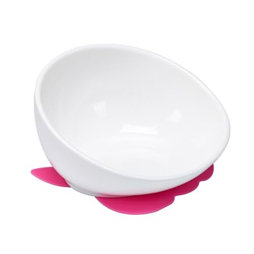 Brfveob ペット用 給食器 皿 給食台セット 小型犬 中型犬用 フレンチブルドッグ フードボウル テーブルセット お洒落 食事がラク 滑り止め シリコーンマット付き (白い闘牛ボウル + ローズレッドマット)