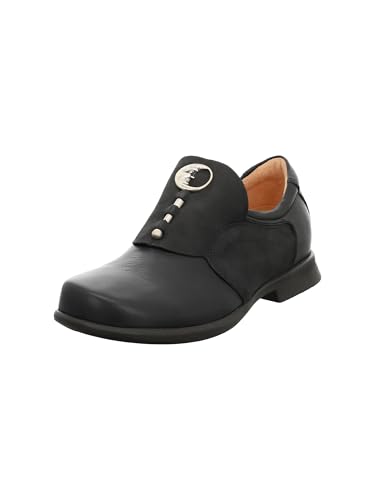 Think! Damen PENSA chromfrei gegerbte nachhaltige Halbschuhe, SCHWARZ...