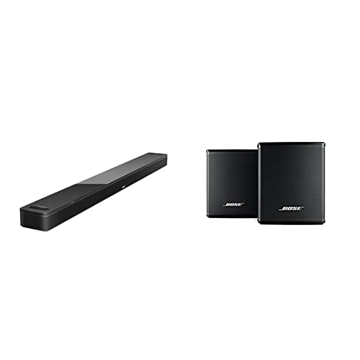 Bose Smart Soundbar 900 Dolby Atmos with Alexa Built-in, Bluetooth connectivity - Black & Surround Speakers, Black
