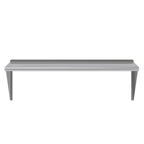 Image of AmGood 48 inch Long X 24 inch Deep Stainless Steel Wall Shelf | NSF Certified | Appliance & Equipment Metal Shelving | Kitchen, Restaurant, Garage, Laundry, Utility Room