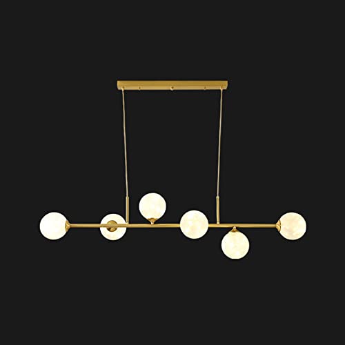 Suspension luminaire en verre nordique et laiton réglable pour salon