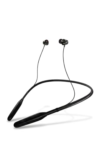 Image of DUBiK Bluetooth Neckband Wireless Earphones, IPX5 Water Resistant, 80 Hours Playtime, in-Call Noise Isolation, ASAP Fast Charging, Type-C, Works with Google and Siri, Black