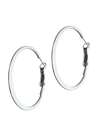 Classic Silver Plated Hoops Earrings Set of 2