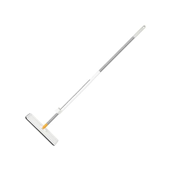 Image of Veloxi Flat Microfiber Magic Mop for Floor Cleaning | Hands-Free Self Squeeze Mop with Stainless-Steel Handle & Washable Microfiber Refill (O Mop)