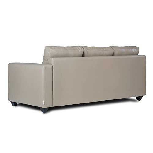 Image of Wakefit 3 Seater Sofa Set | 3 Year Warranty | Wooden Sofa for Living Room, Right Aligned - Napper(Jindal : Cappuccino)