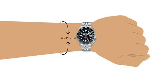 Seiko Analog Black Dial Silver Band Men's Stainless Steel Watch-SSK001K1