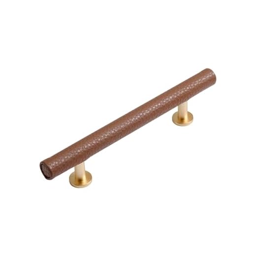 JIASENBAO Brown Leather Drawer Pulls 2 Pack 3.78" (96mm) Hole Center Leather Dresser knobs Pulls for Kitchen Drawers Bathroom Dressers Cabinet Knobs