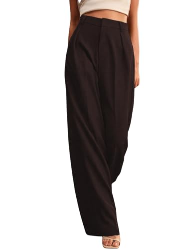 Image of GRECIILOOKS Women High Rise High Waist Trousers Flared Korean Style Formal Pants|Elegant Workwear for Office, College & Events