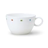 NARUMI(ナルミ) スープカップ デイプラス(Day+) ドット 340cc ホワイト 水玉 かわいい カジュアル 大きめ モーニングマグ 電子レンジ 食洗機対応 ギフト箱入り 40627-2875RB