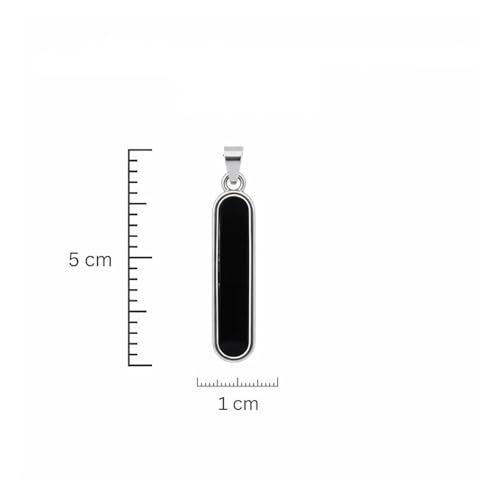 Image of Okos Silver Bar Pendant | Minimalist Rectangular Pendant with Silver Finish Chain Classic Trendy Design for Men & Women and Boys & Girls PD1000922RHD