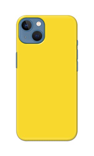 Image of Printed Hard Back Cover Case for Apple iPhone 13 Back Cover (Plain Yellow) -1803