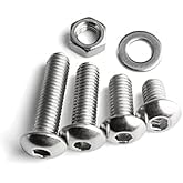 SYLIX M6 x 25mm Allen Button Head Screws, Stainless Steel, Bright Finish | Set of Bolt with Nut & Washer for Home, Industrial, Plumbing (25 pcs)-image-32