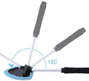 Aebitsry Windshield Cleaner Tool,Car Window Windshields Washing Brush, Wonder Cleaning Inside Interior Auto Glass Wiper Kit with Extendable Handle, 2PCS Washable and Reusable Pads (Blue)
