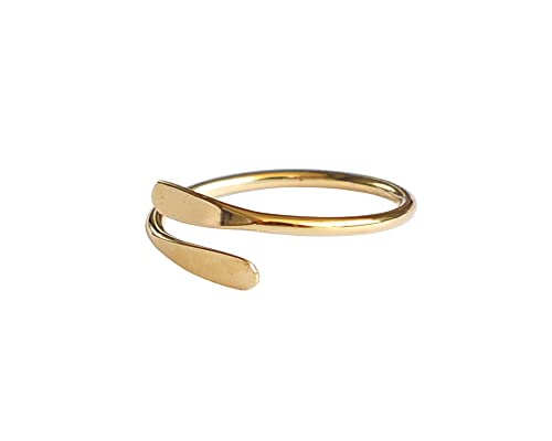 14K Yellow Gold Plated Over 925 Sterling Silver Twist Band Toe Ring/Knuckle Ring - Small Adjustable Dainty Ring | Handmade By Miya Jewelry Creations #TOP4