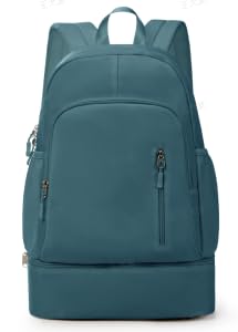 Image of Gym Backpack for Women Men, Lightweight Gym Bag with Shoe Compartment, Waterproof Sports Backpack with Wet Pocket, Peacock Blue