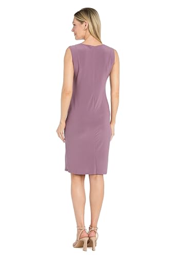 Image of R&M Richards Women's Elegant Metallic Jacquard Knit Jacket Dress | Shimmering 2-Piece Ensemble W /Detachable Necklace