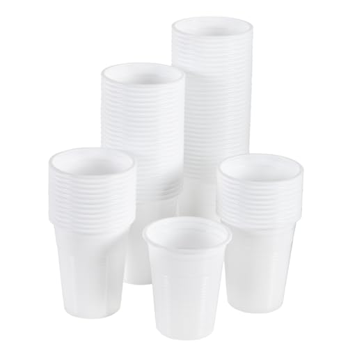 TEKHOME 1000PEZZI BICCHIERI PLASTICA BIANCHI PER ACQUA MONOUSO 200ml OTTIMO PER BAR RISTORANTI UFFICI E MAGAZZINI