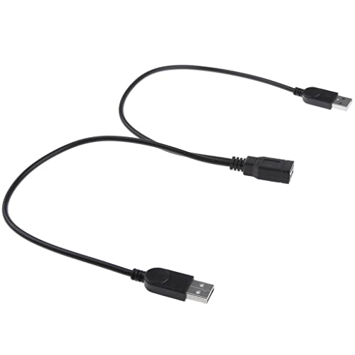 Image of 30cm USB-A Female to 2Port USB Male Y-Splitter Extension Adapter Cable
