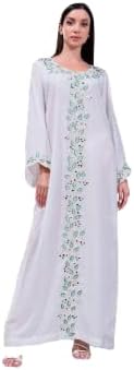Women White Shimmer Kaftaan