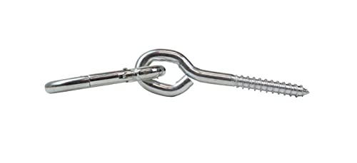 Schaukelhaken mit Karabiner, zum Einschrauben, Holzgewinde M12, Holzstärke ab 90 mm, 2er-Set