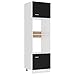 vidaXL Armoire à Micro-Ondes Placard Armoire de Rangement Meubles de Cuisine avec 4 Etagères Intérieur Maison Noir 60x57x207 cm Aggloméré