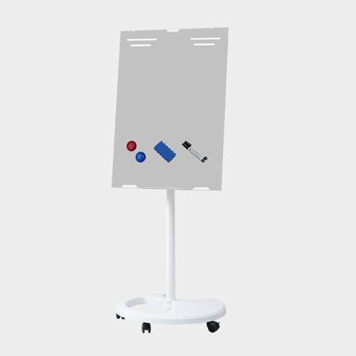Mobilna tablica magnetyczna na kółkach, regulowana wysokość i kąt, tablica suchościeralna ze stojakiem, przenośna tablica zwijana (różowa, 60 x 90 cm)
