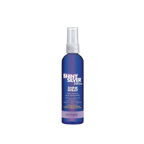 One 'n Only Shiny Silver Ultra Shine Spray - Purple Hair Shine Spray & Brightening Gloss with UV and Thermal Protection - Blonde Hair Care to Enhance Color & Restore Damage (4 oz)